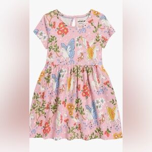 Mini Boden Pink Unicorn and Butterfly Dress SZ 4-5